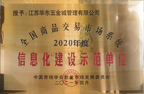 2020年度全国商品交易市场信息化建设示范单位